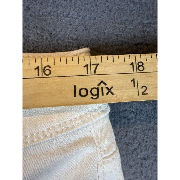 NWT J Jill Women's Denim Jeans Size 14 White Kick Flare Ankle Raw Hem Stretch - Picture 4 of 8